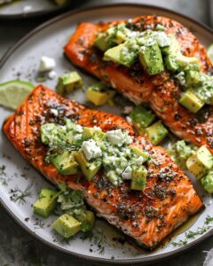 Succulent Salmon with Avocado & Feta Recipe
