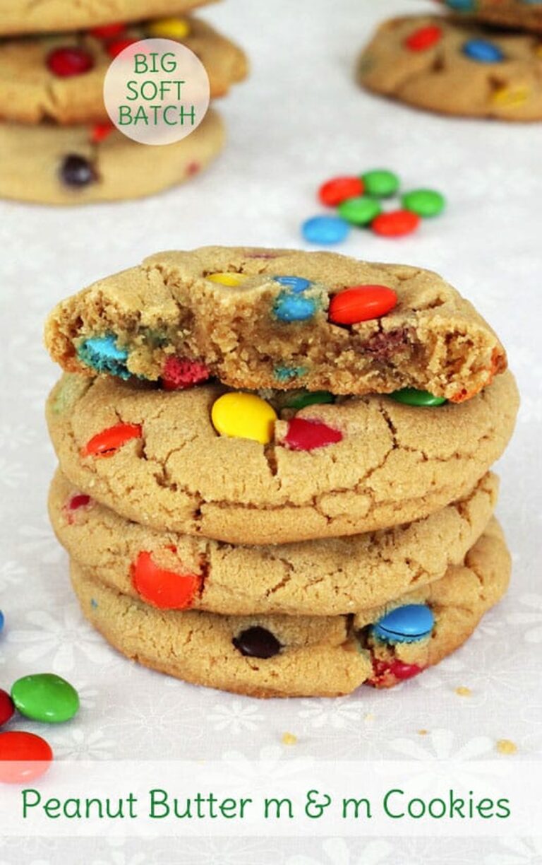 Big Soft Batch Peanut Butter M&M Cookies Recipe