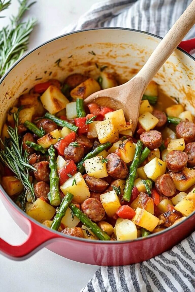 Sausage And Potato Casserole With Spring Veggies Recipe