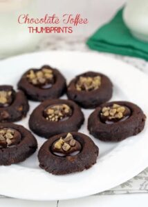 Chocolate Toffee Thumbprint Cookies Recipe