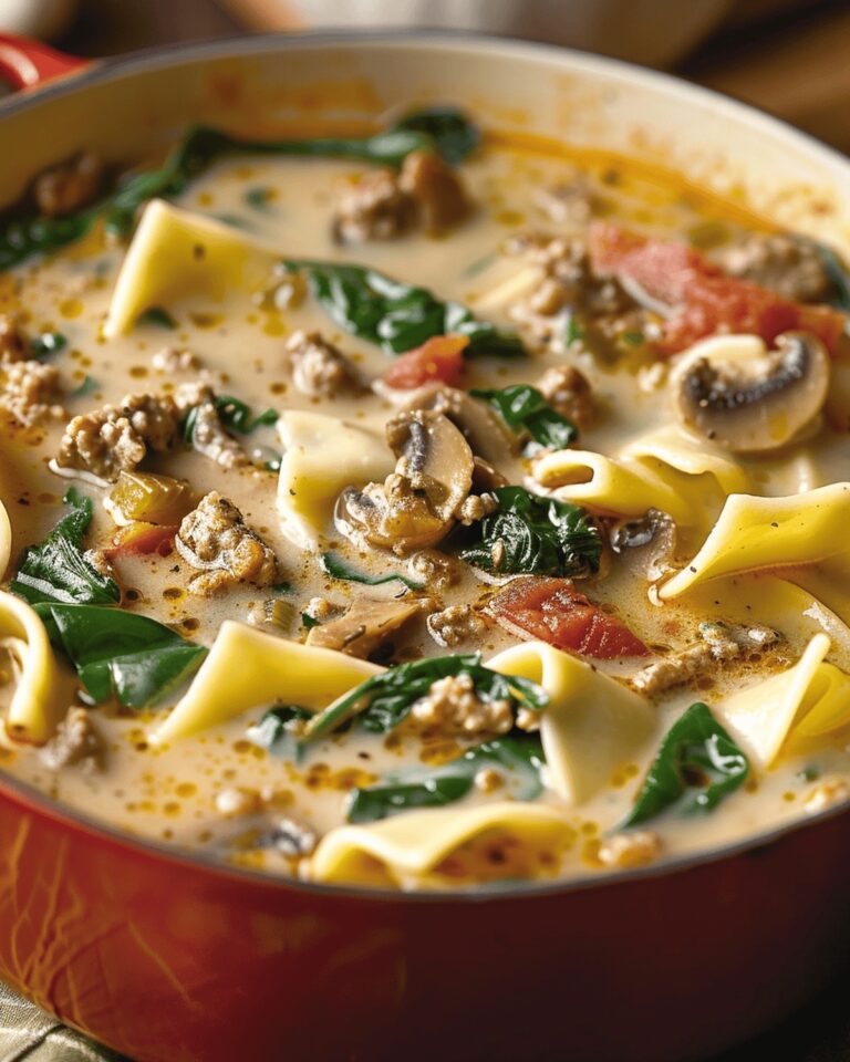 Velvety Spinach And Mushroom Lasagna Soup Recipe