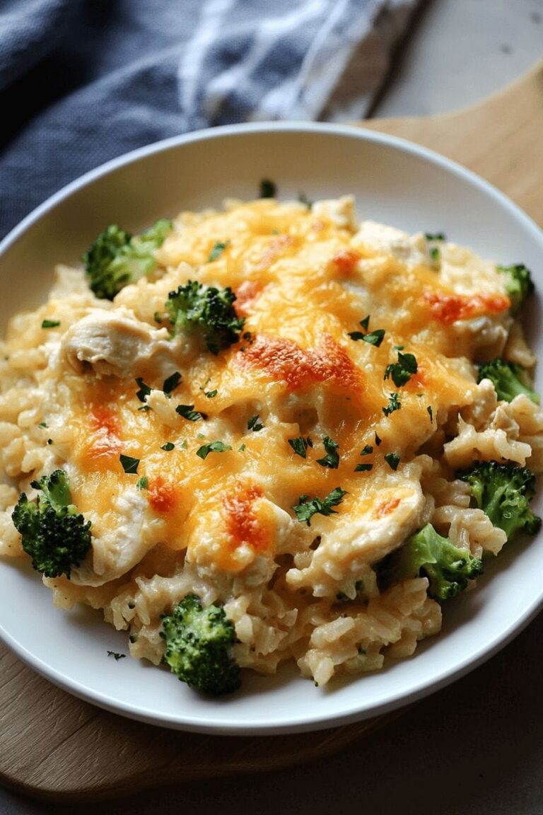 One Pot Cheesy Chicken Broccoli Rice Casserole Recipe