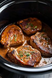 3-Ingredient Slow Cooker Pork Chop Recipe