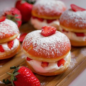 Luscious Strawberry Cream Delight Donut Recipe