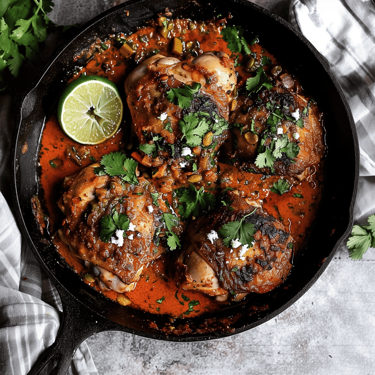 Zesty Lime Chicken Thighs with Pepita Mole Recipe