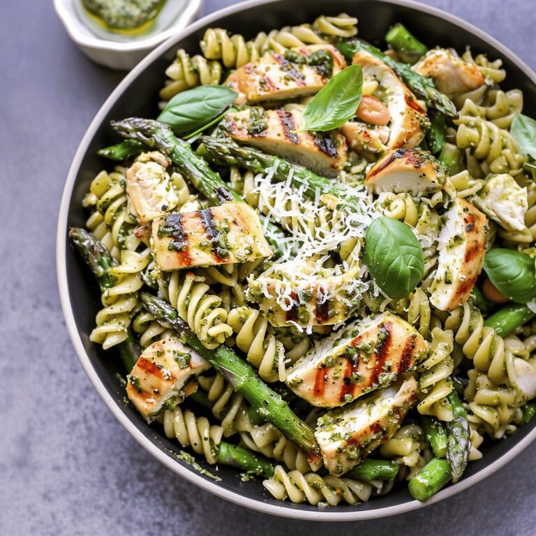Zesty Chicken and Asparagus Pesto Pasta Recipe