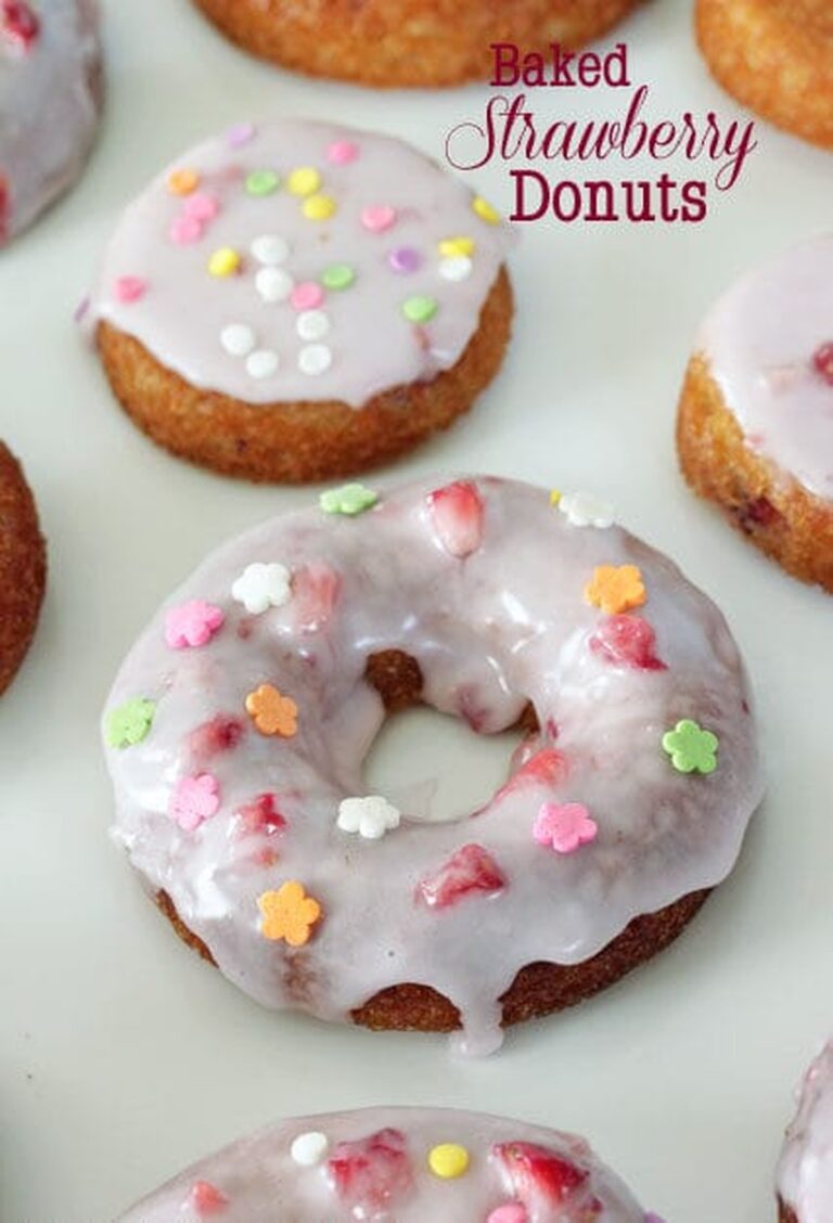 Baked Strawberry Donuts Recipe