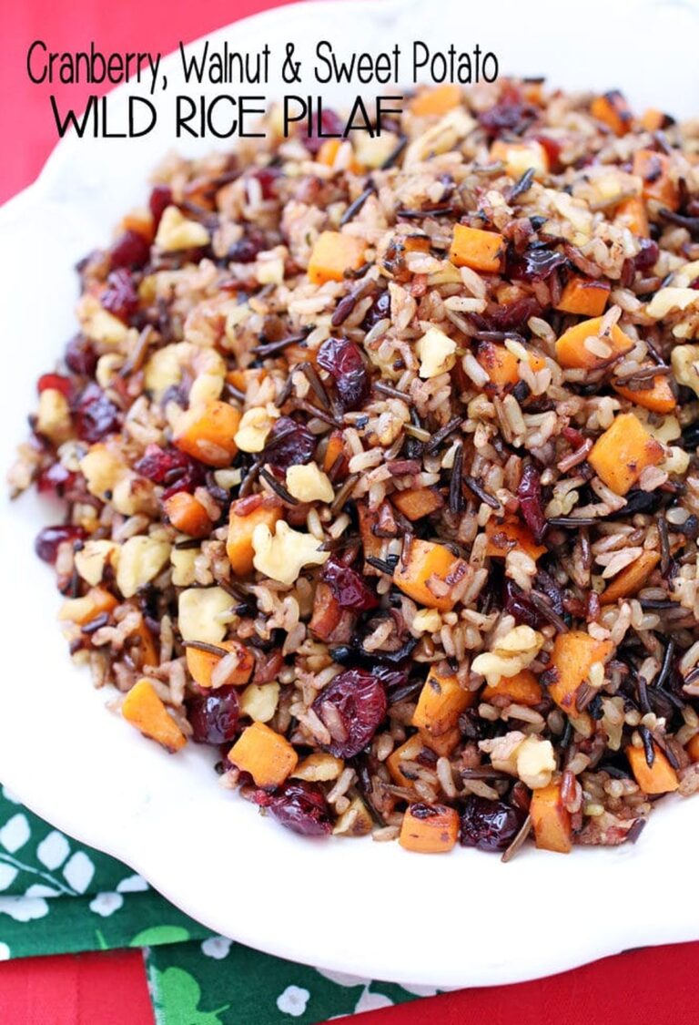 Cranberry Walnut & Sweet Potato Wild Rice Pilaf Recipe