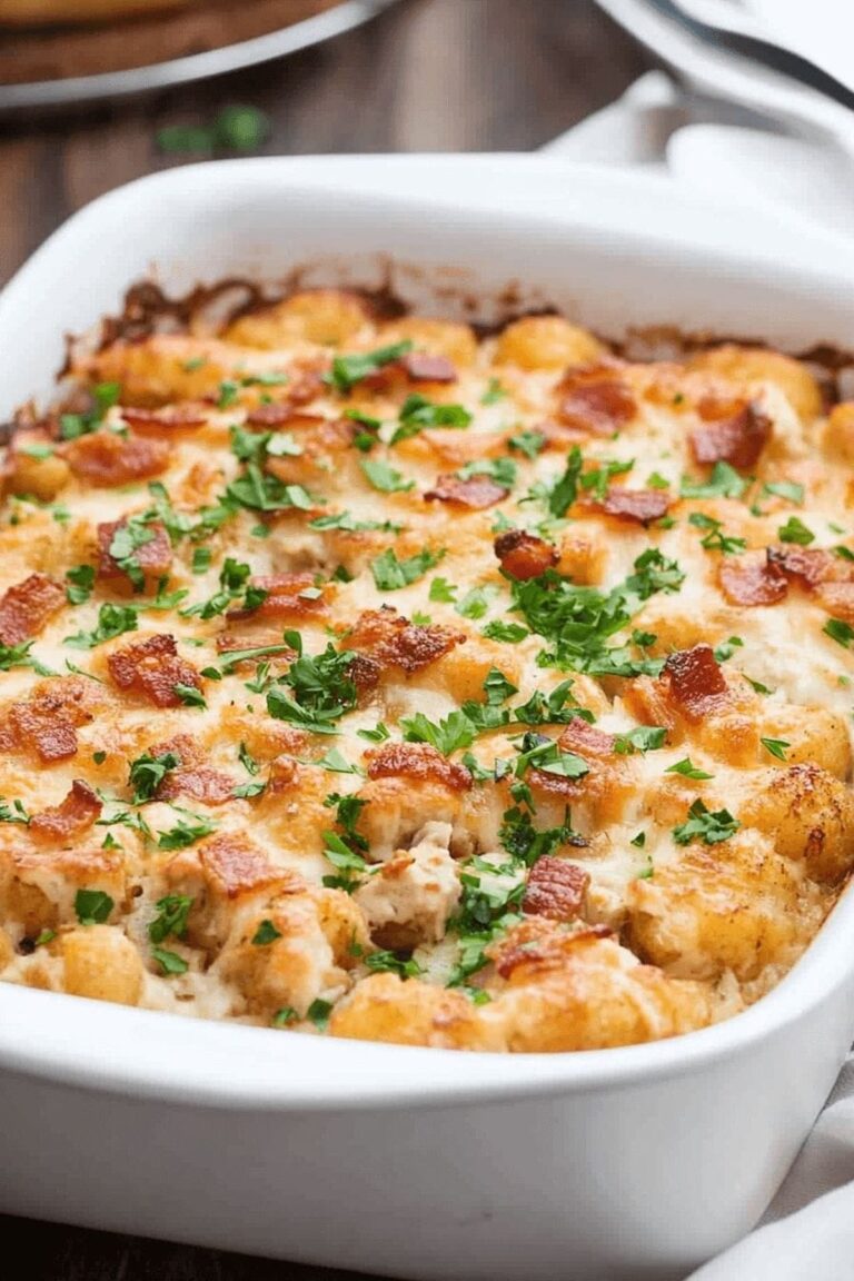 Chicken Bacon Ranch Tater Tot Casserole Recipe