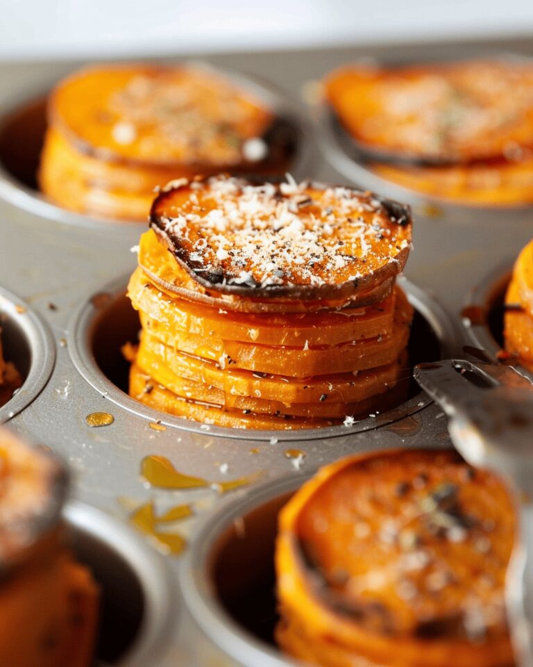 Crispy Garlic Butter Sweet Potato Stacks Recipe
