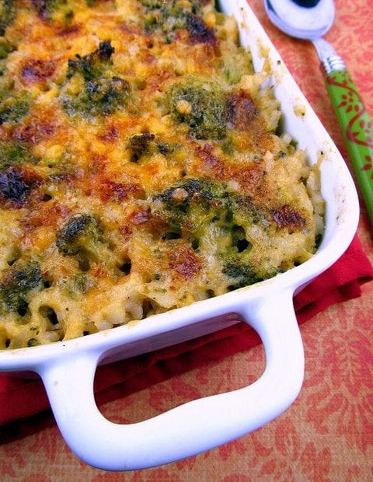 Baked Broccoli Cheese Rice Recipe