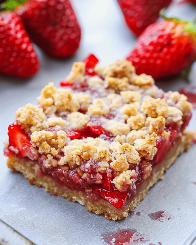 Velvety Strawberry Oatmeal Crumble Bars Recipe