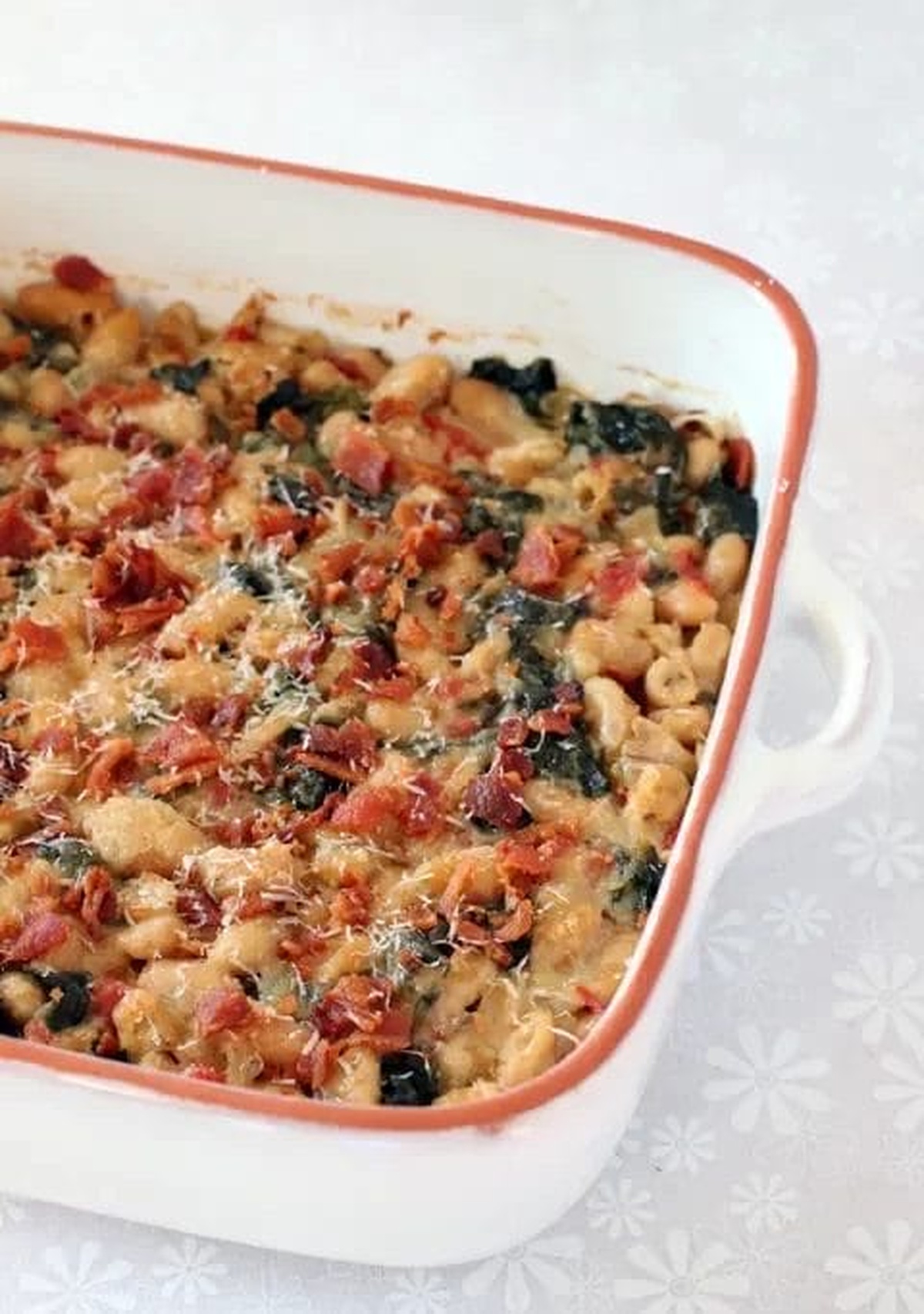 Spinach White Bean Gratin With Bacon Recipe