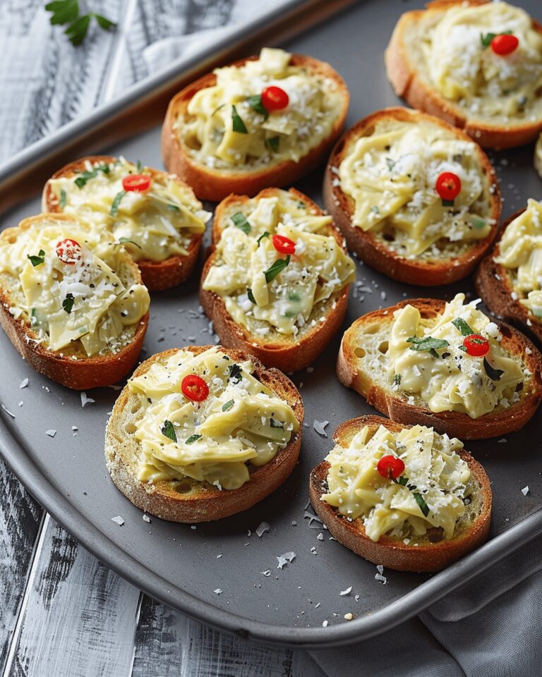 Cheesy Artichoke Crostini Recipe