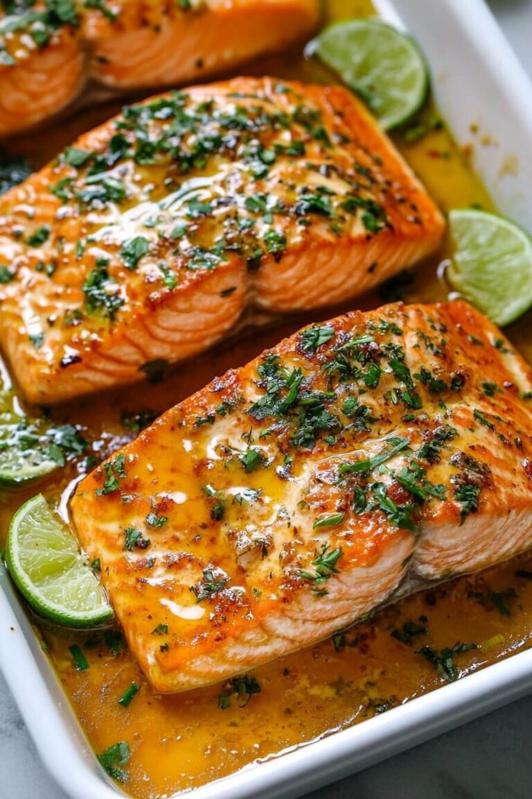 Baked Honey Lime Garlic Butter Salmon Recipe