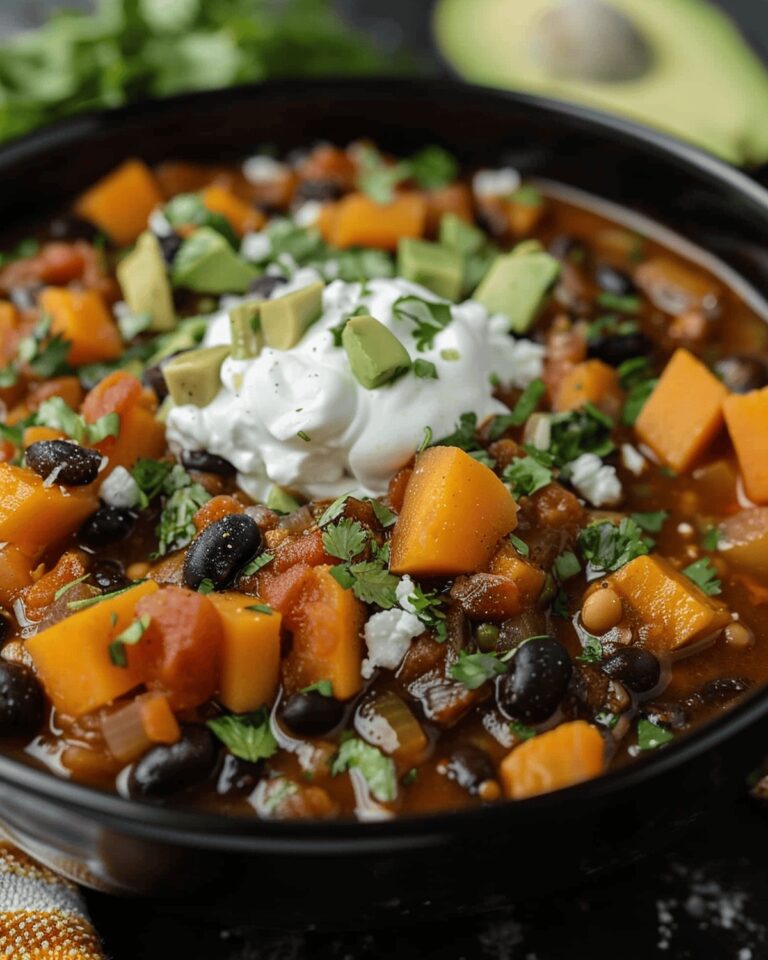 Hearty Crock Pot Sweet Potato Black Bean Chili Recipe