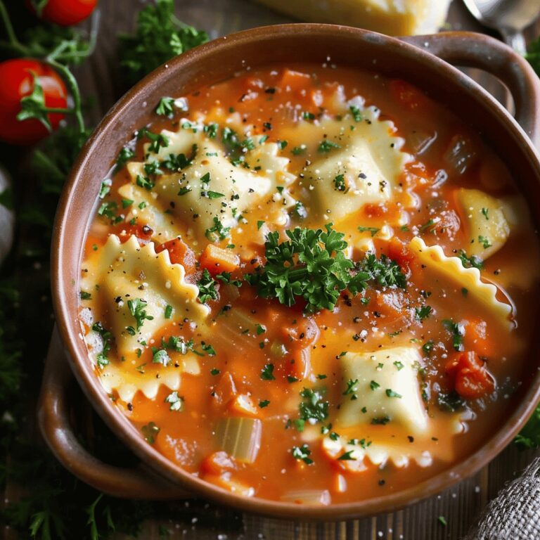 Cheesy Ravioli Vegetable Soup Recipe