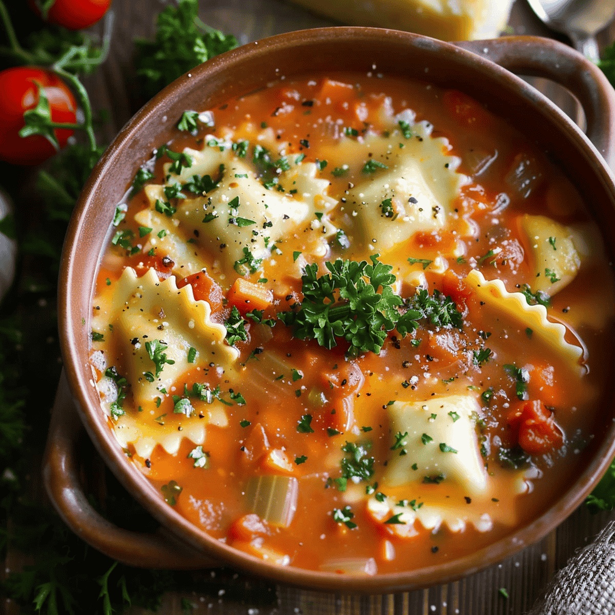 Cheesy Ravioli Vegetable Soup Recipe