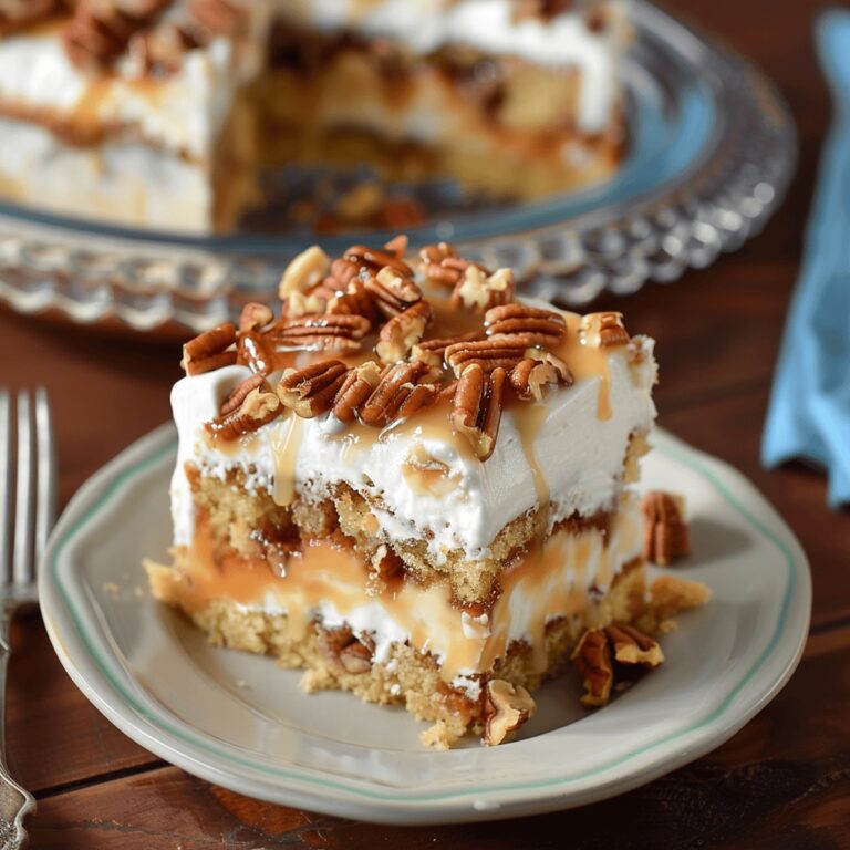 Butter Pecan Praline Poke Cake Recipe