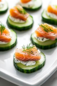 Low Carb Keto Smoked Salmon Cucumber Bites Recipe
