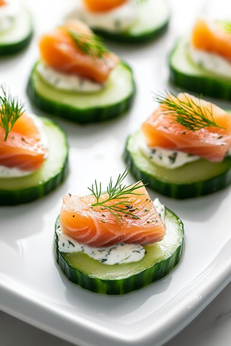 Low Carb Keto Smoked Salmon Cucumber Bites Recipe