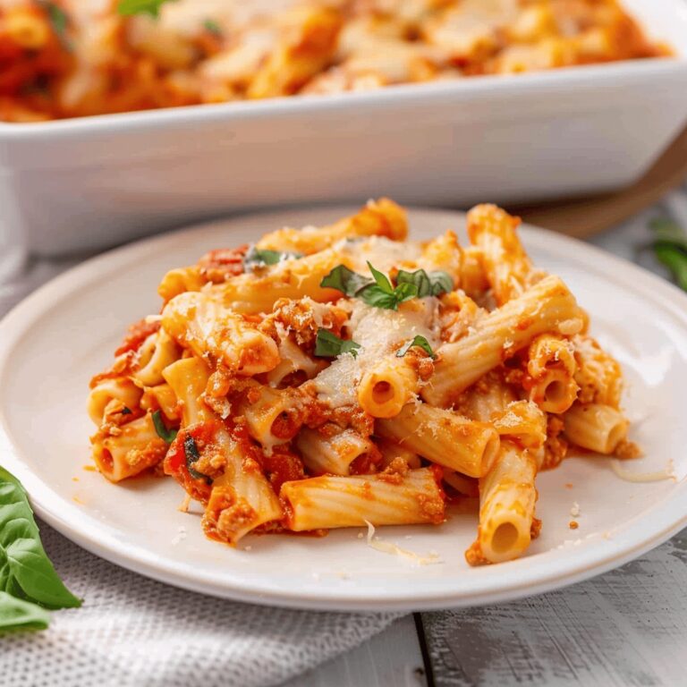 Creamy Meatless Baked Ziti Recipe