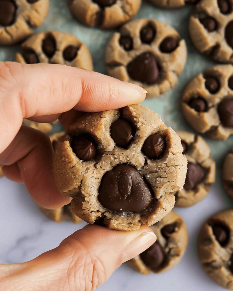 Nostalgic Paw Print Peanut Butter Blossom Cookies Recipe