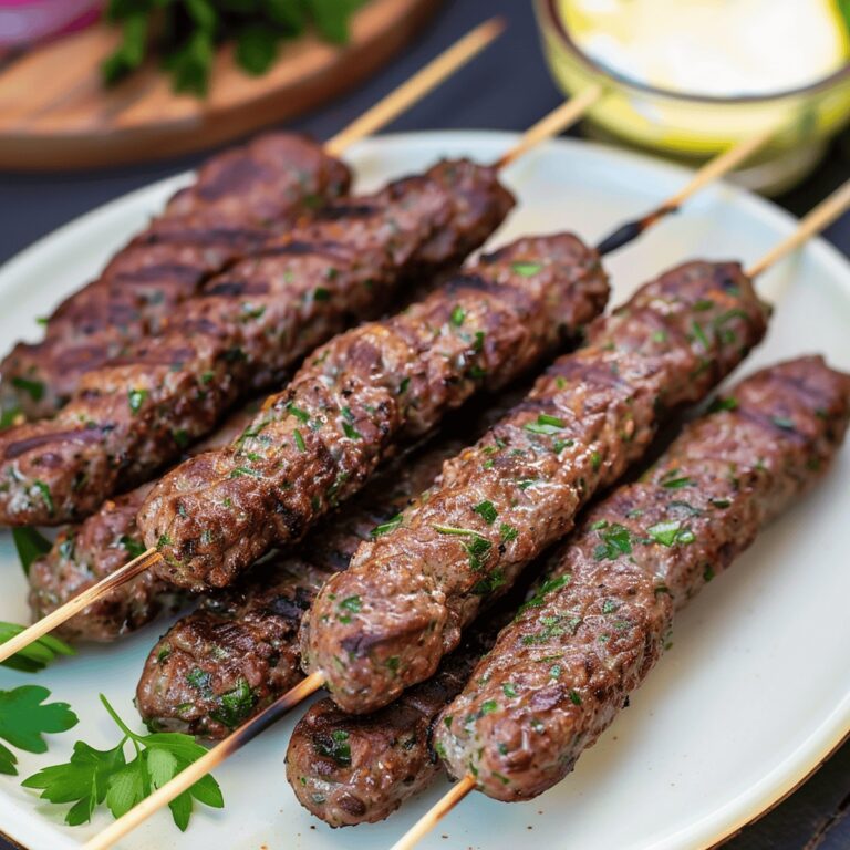 Grilled Beef Kafta Skewers Recipe