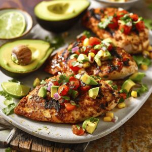 Fiesta Lime Chicken with Avocado Salsa Recipe