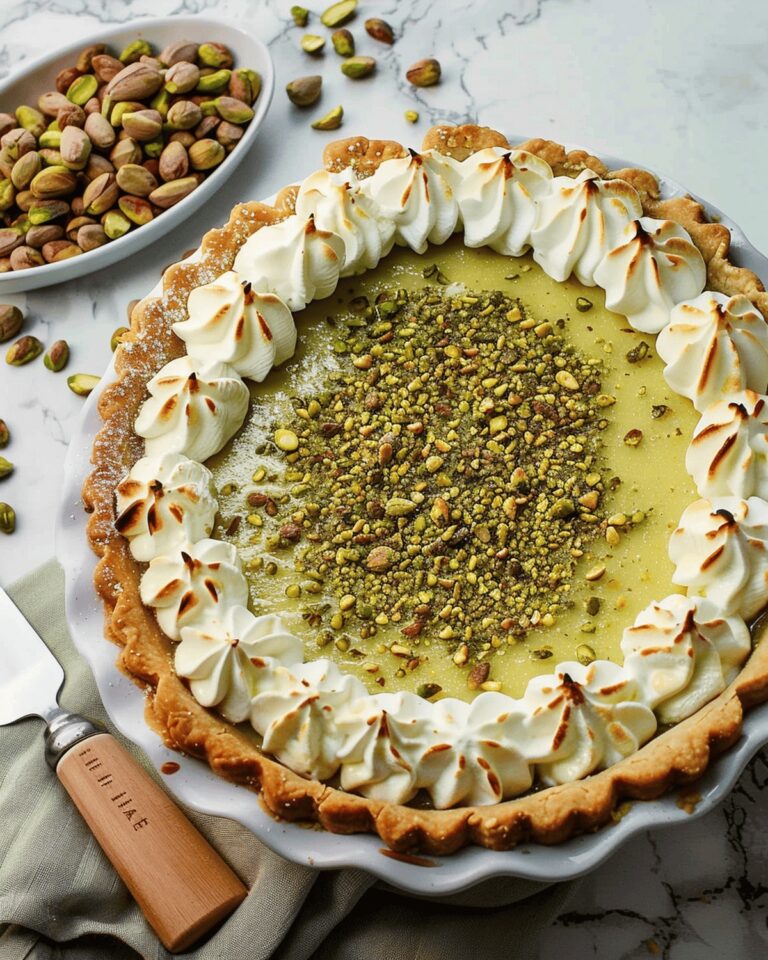 Velvety Pistachio Custard Pie Recipe