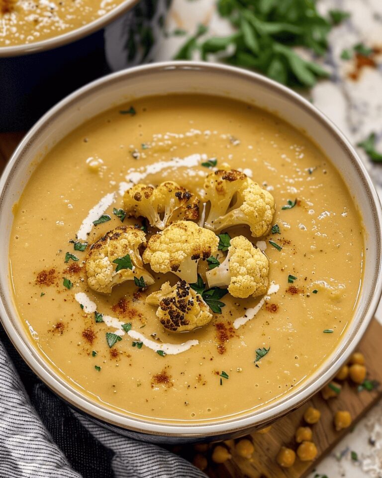 Velvety Cauliflower Chickpea Garlic Soup Recipe