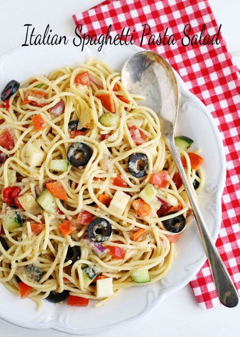 Italian Spaghetti Pasta Salad With Parmesan Dressing Recipe