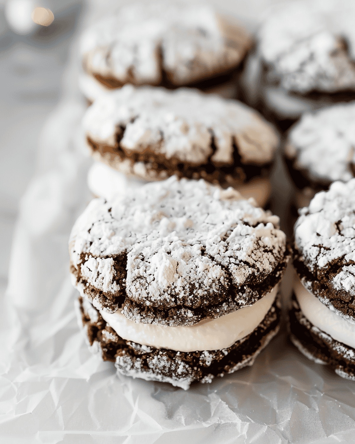 Irresistible Gingerbread Crinkle Cookie Sandwiches Recipe