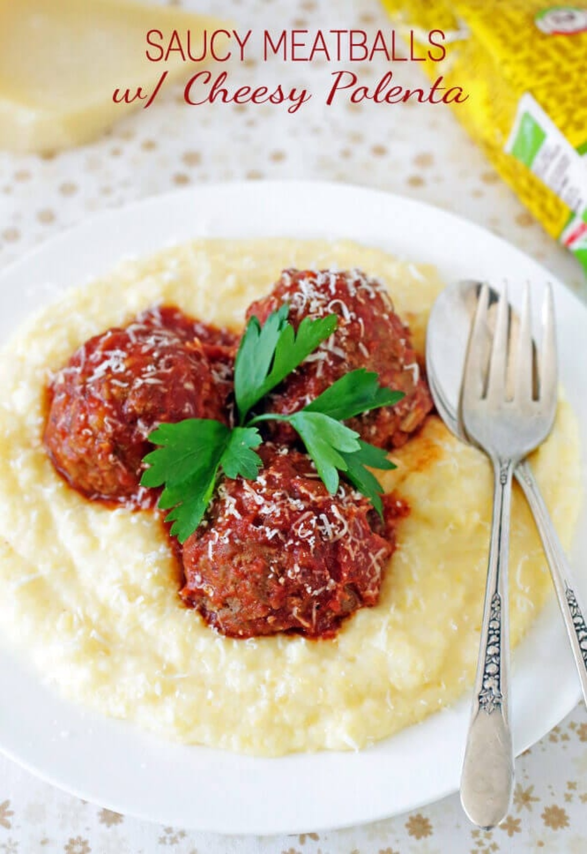 Saucy Italian Meatballs With Cheesy Polent Recipe