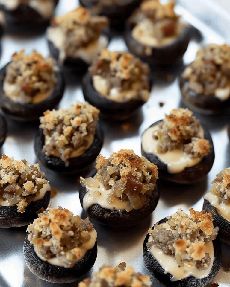 Gourmet Sausage Cream Cheese Stuffed Mushrooms Recipe