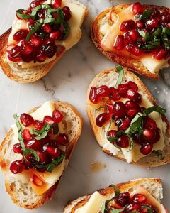 Exotic Pomegranate & Brie Bruschetta Recipe