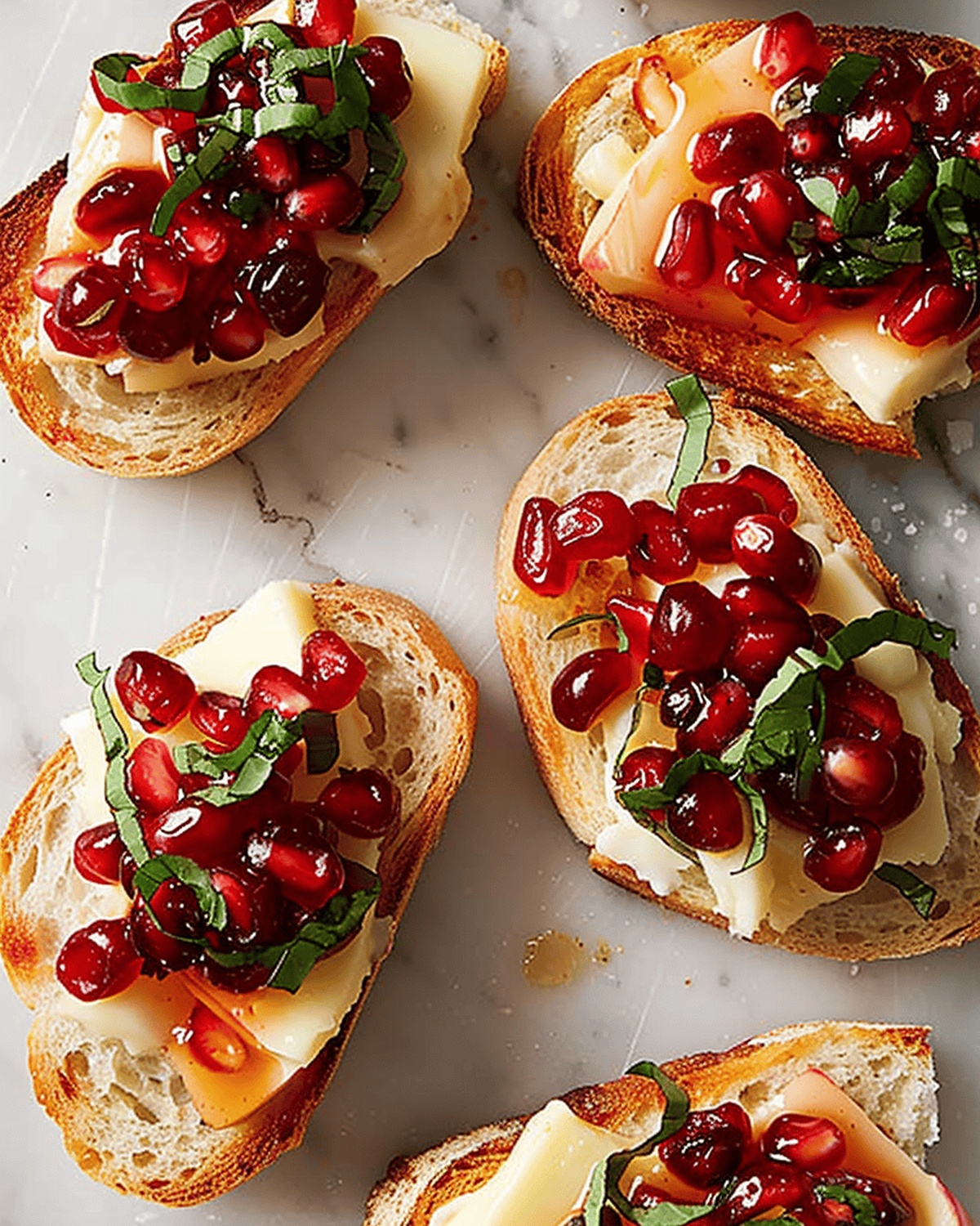 Exotic Pomegranate & Brie Bruschetta Recipe
