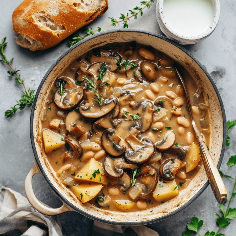 Earthy Mushroom and White Bean Stew Recipe