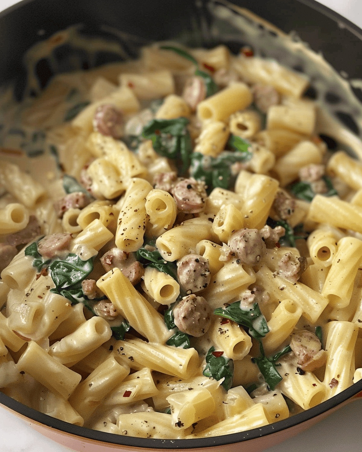 Hearty Spinach Sausage Pasta Feast Recipe