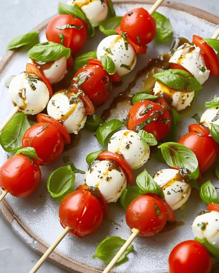 Vibrant Tomato Basil Mozzarella Skewers Recipe