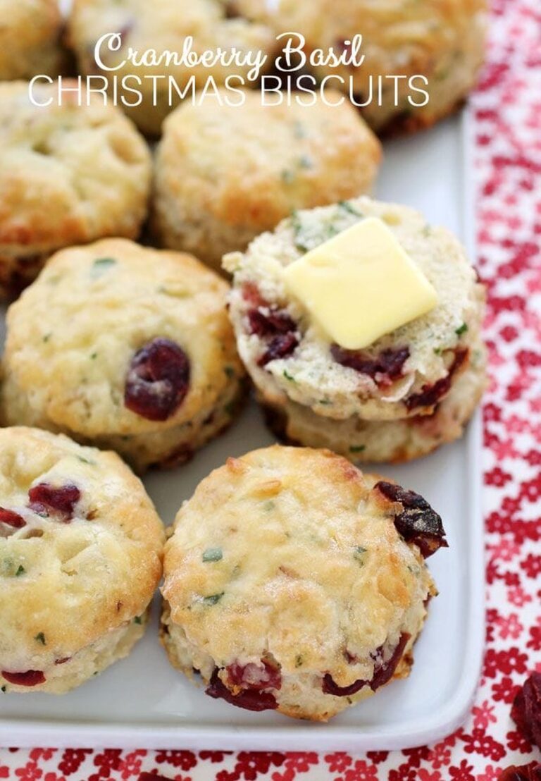 Cranberry Basil Christmas Biscuits Recipe