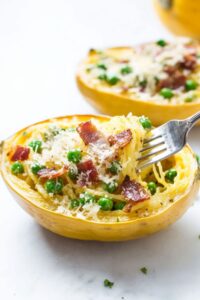 Low Carb Keto Spaghetti Squash Carbonara Recipe