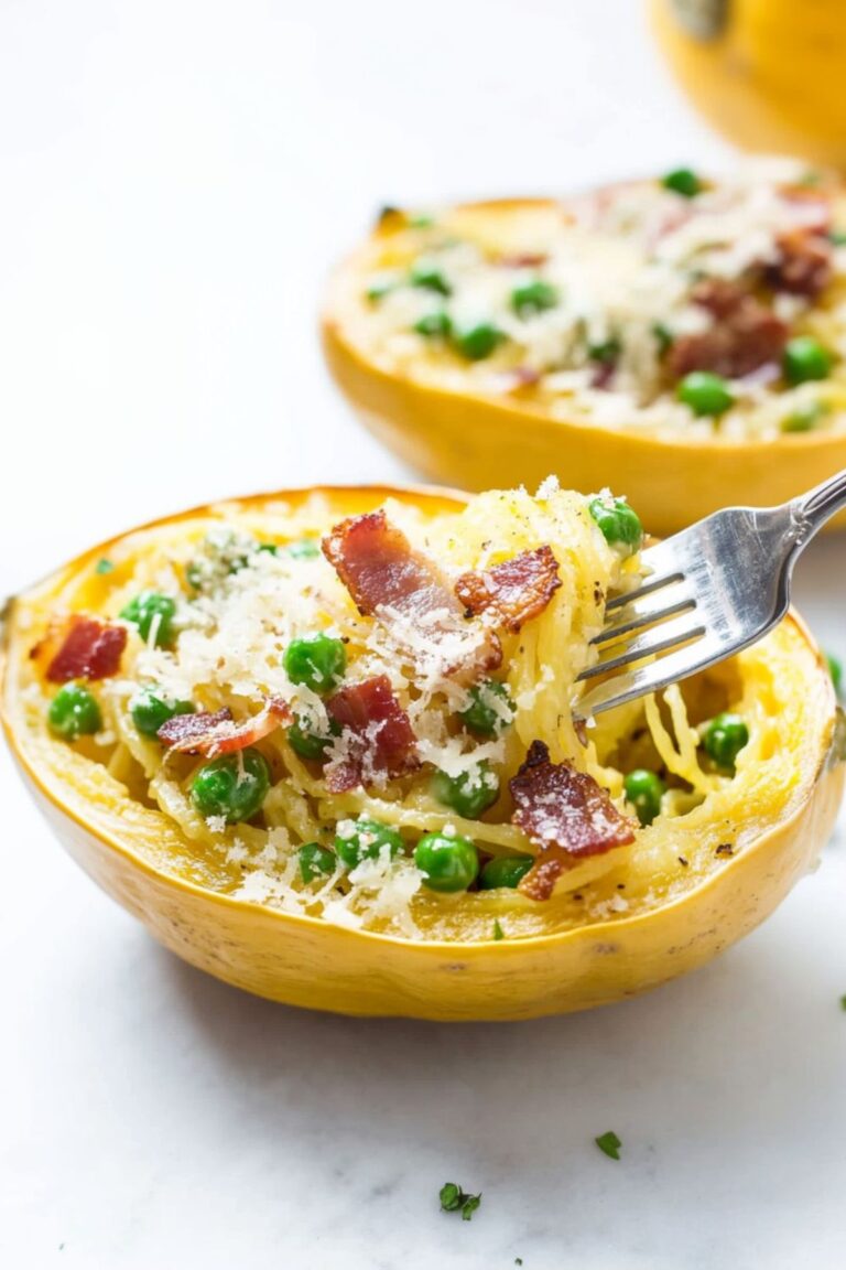 Low Carb Keto Spaghetti Squash Carbonara Recipe