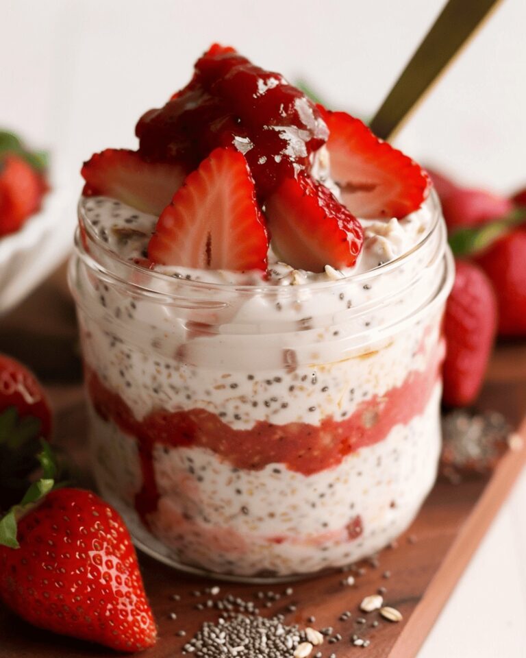 Velvety Strawberry Cheesecake Overnight Oats Recipe