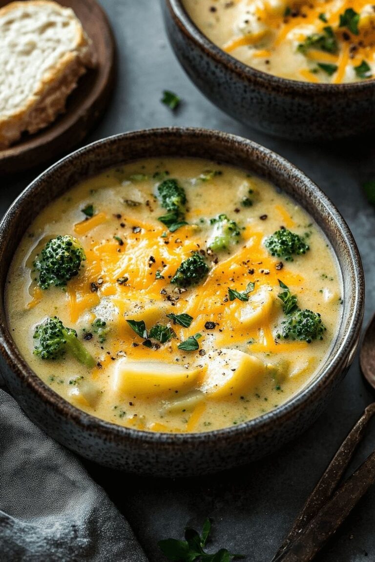 Crockpot Potato Broccoli Cheddar Soup Recipe