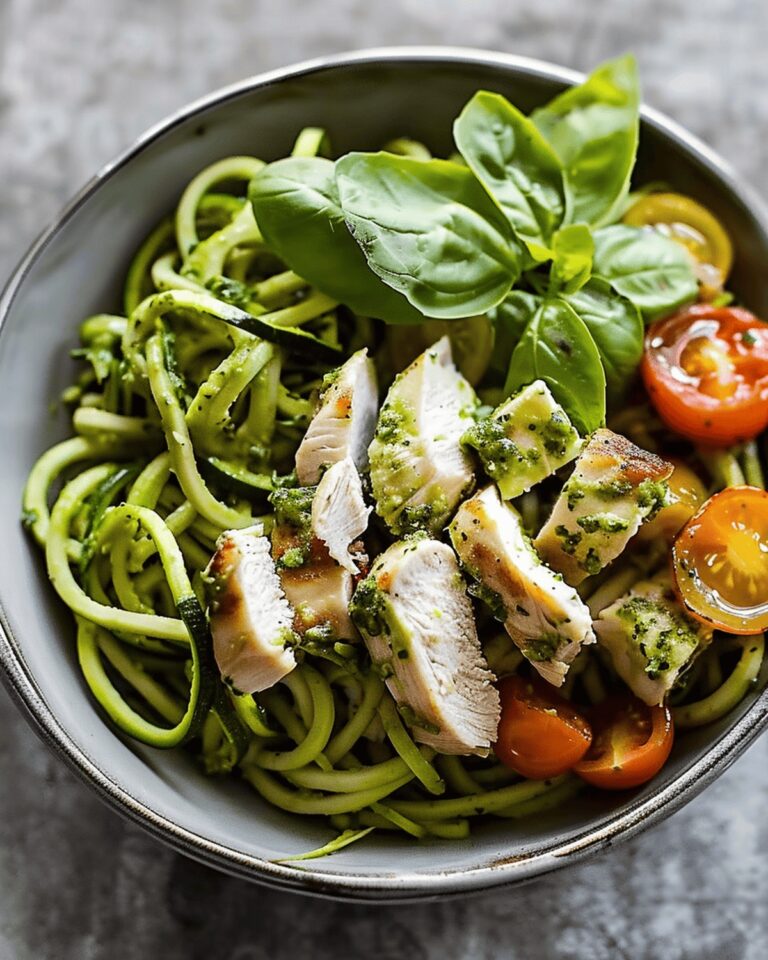 Vibrant Zucchini Noodle Chicken Pesto Bowl Recipe