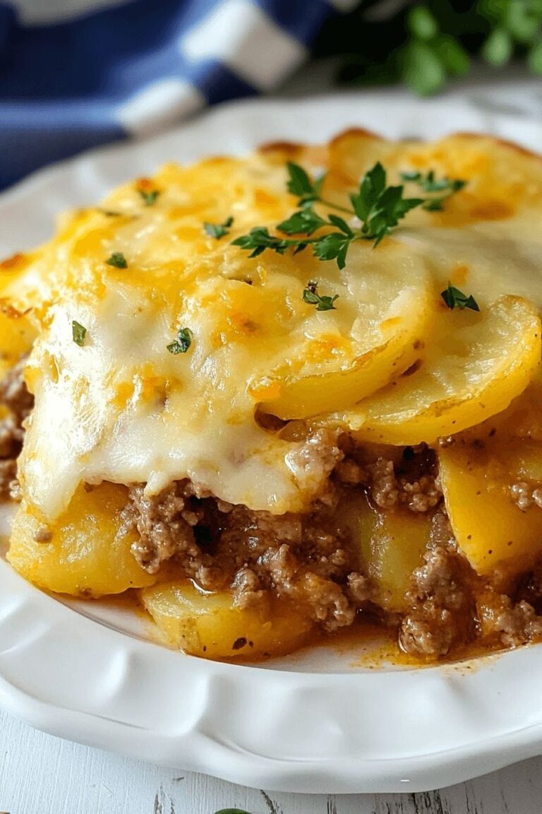 Cheesy Hamburger Potato Casserole Recipe