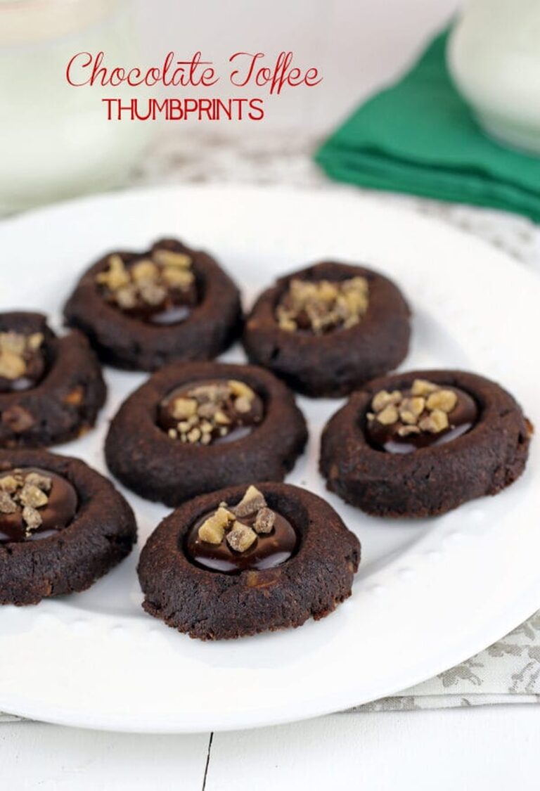 Chocolate Toffee Thumbprints Recipe