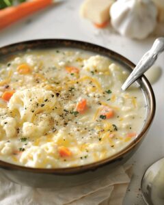 Velvety Cheddar Cauliflower And Roasted Garlic Delight Recipe