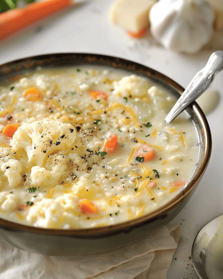 Velvety Cheddar Cauliflower And Roasted Garlic Delight Recipe
